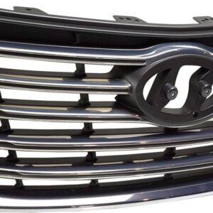 Grille Hyundai Santa Fe Xl 2017-2018 Black With Satin Chrome Bars/Front Use Without Camera , HY1200199