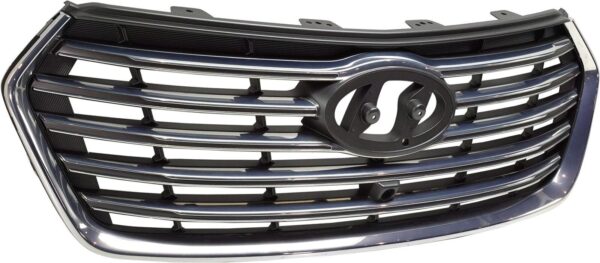 Grille Hyundai Santa Fe Xl 2017-2018 Black With Silver Surearound With 5Chrome Bars With Camera Exclude Sport Model , HY1200205 - Image 2