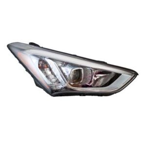 Head Lamp Passenger Side Hyundai Santa Fe Sport 2013-2016 Hid Black Bezel High Quality , HY2503179