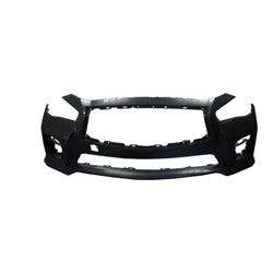Bumper Front Infiniti Q50 Sedan 2014-2017 Primed Without Sensor With Sport , IN1000258