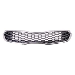 Grille Painted Kia Forte5 Hatchback 2014-2016 Dark Silver With Chrome Moulding For Ex , KI1200156
