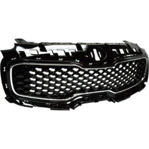 Grille Kia Sportage 2017-2019 Glossy Black With Chrome Front Without Pre-Collision , KI1200190