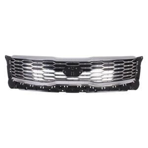 Grille Front Kia Telluride 2020-2022 Silver With Satin Chrome Outer Molding Without Camera , Ki1200209 - Hunt Parts