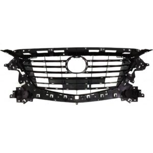 Grille Mazda 3 2017-2018 Matte-Black Mexico Built Without Emblem Base For Use With Additional Moulding Sedan/ Hatchback , MA1200213