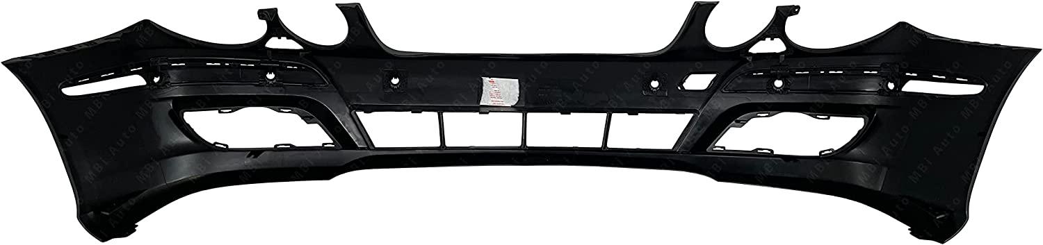 Bumper Front Mercedes E550 2007-2009 Primed With Sensor With Headlamp Washer Hole Without Sport Pkg Capa , MB1000269C