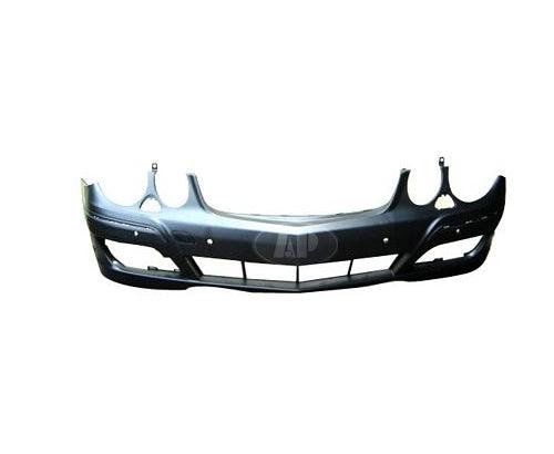 Bumper Front Mercedes E550 2007-2009 Primed With Sensor With Headlamp Washer Hole Without Sport Pkg , MB1000269