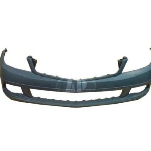 Bumper Front Mercedes C250 2010-2011 Primed Without Sensor Without Headlamp Washer Without Amg Sport Pkg With Chrome Slots , MB1000298