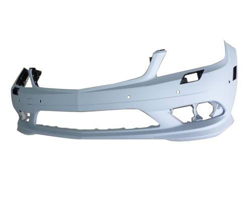 Bumper Front Mercedes C250 2010-2011 Primed With Washer/Amg Without Led Drive Lamp/Park Assist Holes , MB1000343
