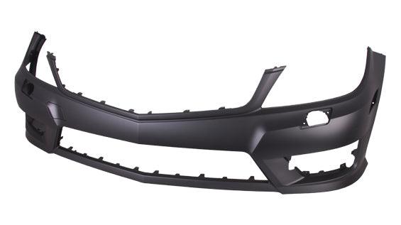 Bumper Front Mercedes C250 2012-2015 Primed Without Sensor With Headlamp Washer Hole With Amg Sport Pkg , MB1000357