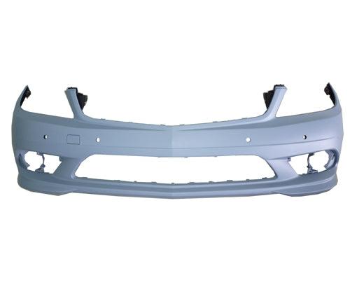 Bumper Front Mercedes C230 2008-2009 Primed With Sensor Without Headlamp Washer Hole With Amg Sport Pkg Without Led , MB1000366