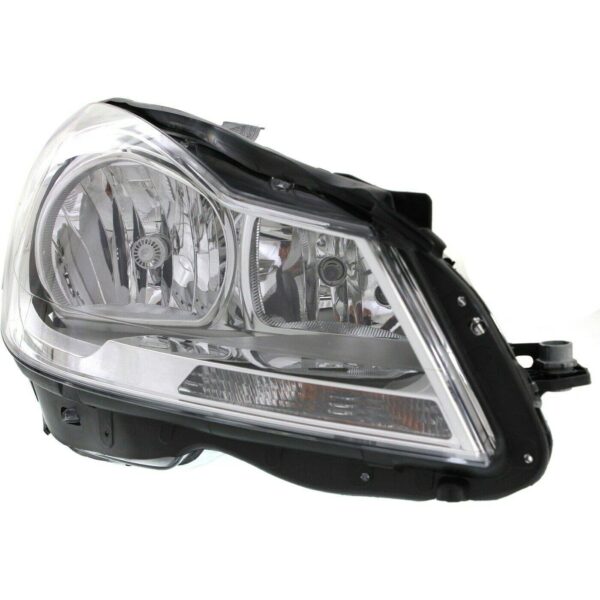 Head Lamp Passenger Side Mercedes C350 2012-2014 Halogen Chrome Housing Sedan Without Cornering Lamp High Quality , MB2503187 - Image 2