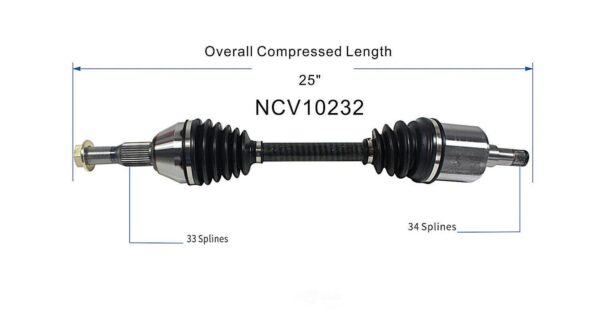 CV Axle Passenger Side Pontiac Montana 2005-2006 , NCV10232 - Image 5