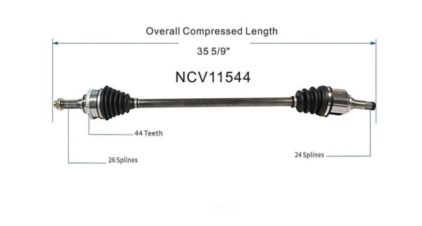 CV Axle Passenger Side Mercury Tracer 1997-2002 4Cyl Sohc , NCV11544 - Image 5