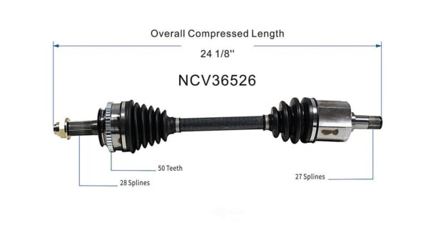 CV Axle Passenger Side Honda Odyssey 1995-1998 80-3204 , NCV36526 - Image 5