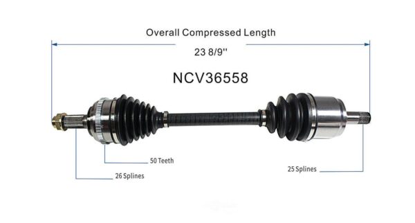 CV Axle Passenger Side Honda Civic Sedan 2001-2004 At 80-3214 , NCV36558 - Image 5