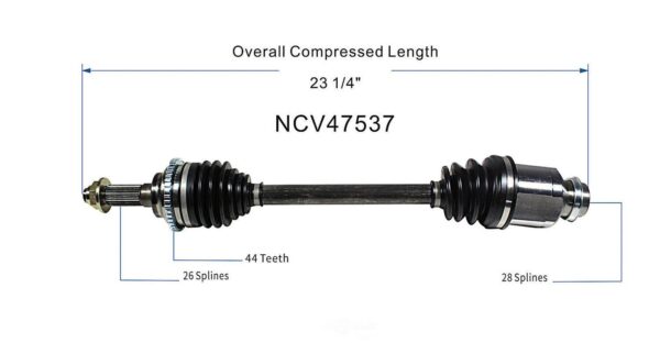CV Axle Passenger Side Mazda Protege 1999-2003 4Cyl 80-3778 , NCV47537 - Image 5