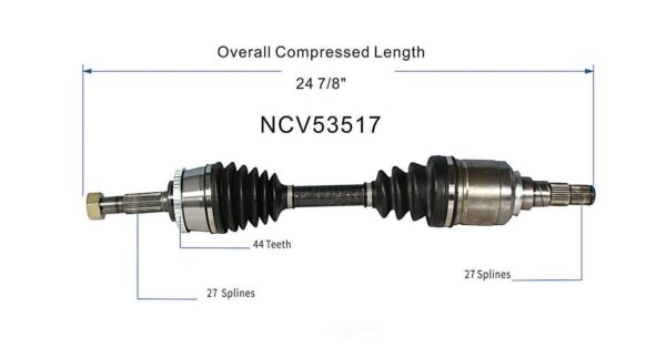 CV Axle Driver Side Nissan Altima Sedan 1993-1997 Mt , NCV53517 - Image 5