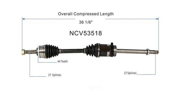 CV Axle Passenger Side Nissan Altima Sedan 1993-1997 Mt , NCV53518 - Image 5