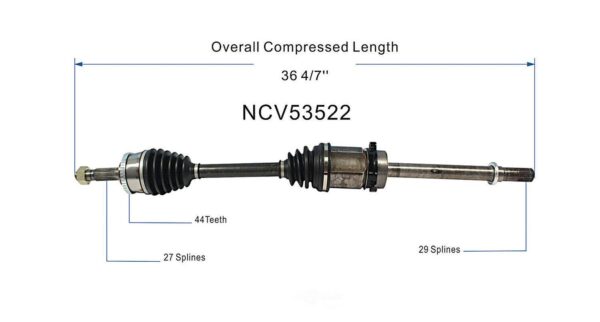 CV Axle Passenger Side Nissan Altima Sedan 1993-1997 , NCV53522 - Image 5