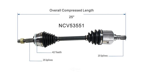 CV Axle Driver Side Nissan Sentra 1995-1999 4Cyl 1.6L 80-4606 , NCV53551 - Image 5