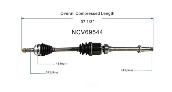 CV Axle Passenger Side Toyota Sienna 1998-2003 V6 80-6173 , NCV69544 - Image 5