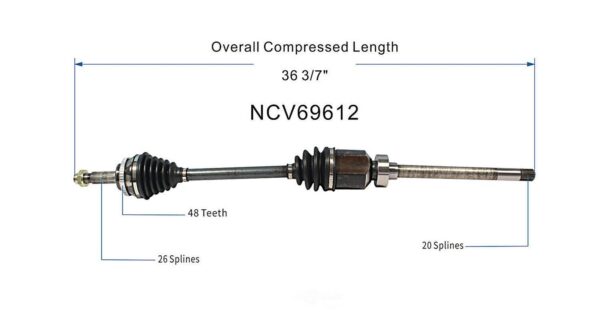 CV Axle Passenger Side Pontiac Vibe 2003-2008 Awd , NCV69612 - Image 5