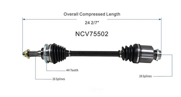 CV Axle Passenger Side Mazda Protege 1995-1998 4Cyl 1.8L 80-2636 , NCV75502 - Image 5
