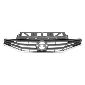 Grille Note Nissan Versa Hatchback 2014-2016 Painted Gray With Chrome Moulding , NI1200257