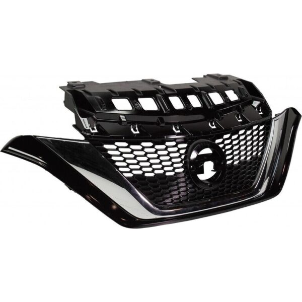 Grille Nissan Versa Hatchback 2017-2019 Ptd Black With Chrome Moulding , NI1200290 - Image 5