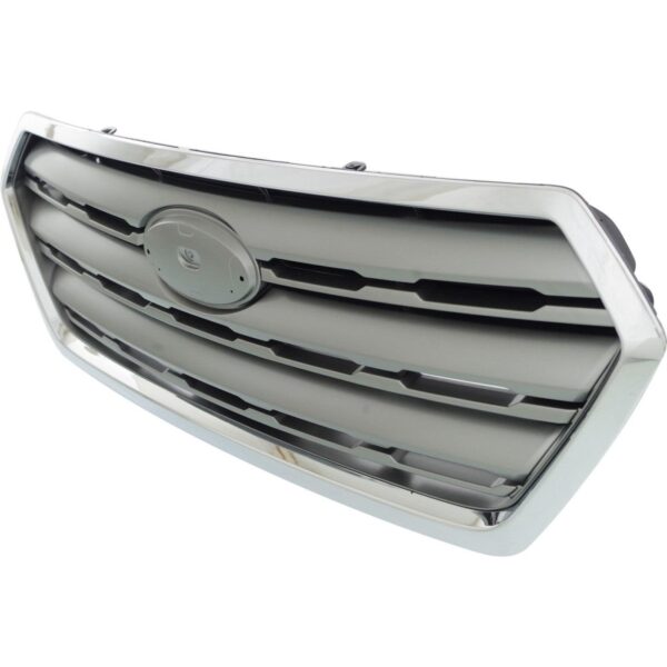Grille Subaru Outback 2015-2017 Painted Silver Gray With Chrome Moulding , SU1200159 - Image 2