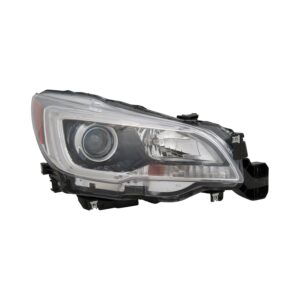Head Lamp Passenger Side Subaru Outback 2015-2017 Halogen With Black Bezel/Chrome Trim 3.6L High Quality , SU2503149