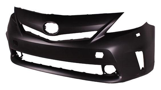Bumper Front Toyota Prius V 2012-2014 Primed Without Sensor With Washer Hole , TO1000390 - Hunt Parts
