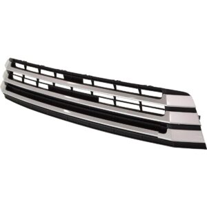 Grille Lower Toyota Highlander 2017-2019 Matte Black With Silver Moulding , TO1036173
