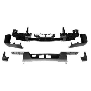 Bumper Rear Toyota Tundra 2016-2017 Matte Dark Gray Without Towing Hitch Without Parking Assist , TO1103131