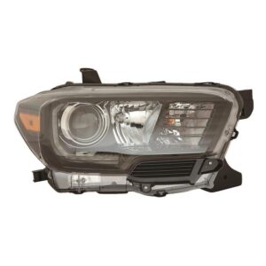 Head Lamp Passenger Side Toyota Tacoma 2015-2023 Halogen With Led Drl/Fog Lamp/Black Bezel Capa , To2503244C - Hunt Parts