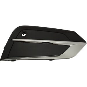 Fog Lamp Cover Passenger Side Volvo Xc60 2018-2021 Textured Black With Chrome Molding Strip , Vo1039111 - Hunt Parts